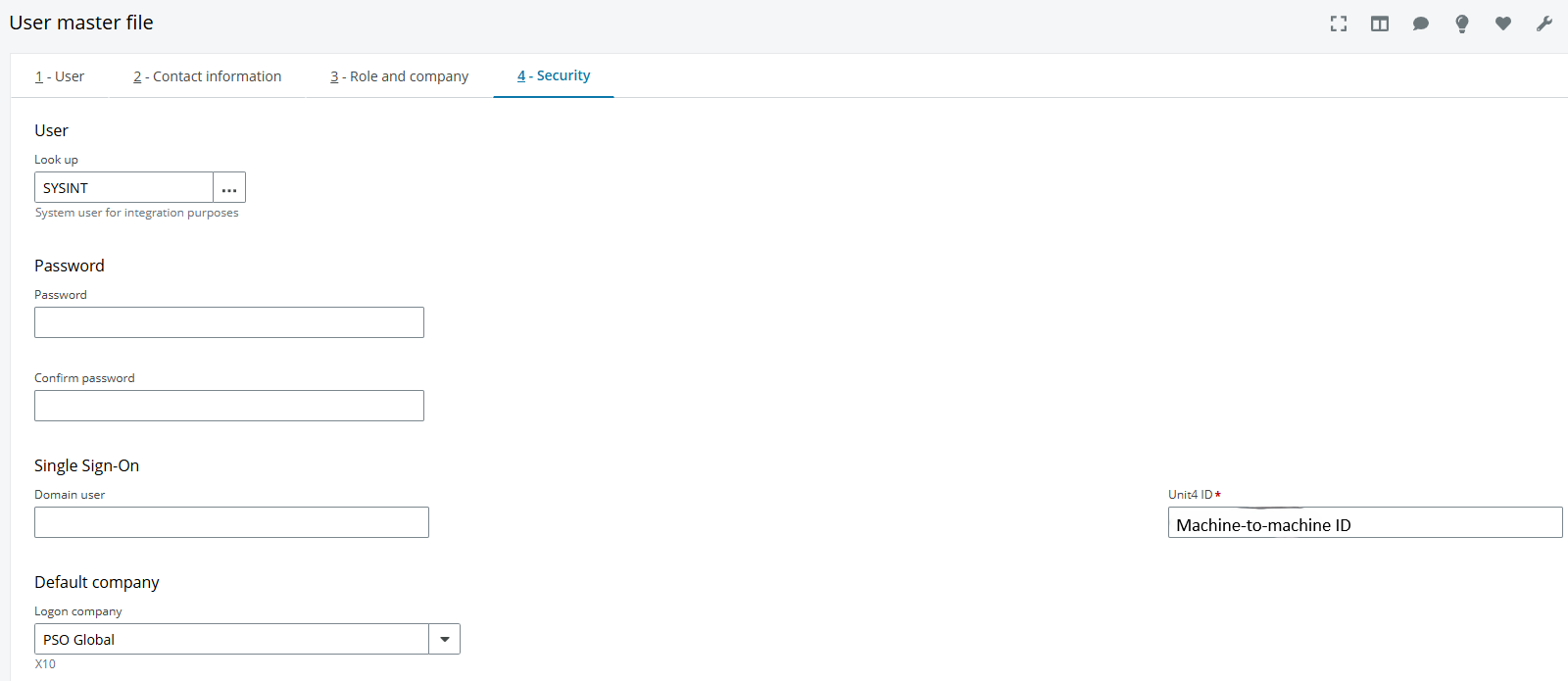 User record for authentication - security